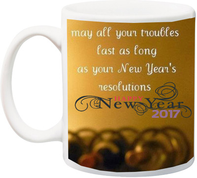 

ME&YOU Gift for New Year's resolutions printed Ceramic Mug(325 ml), Multicolor