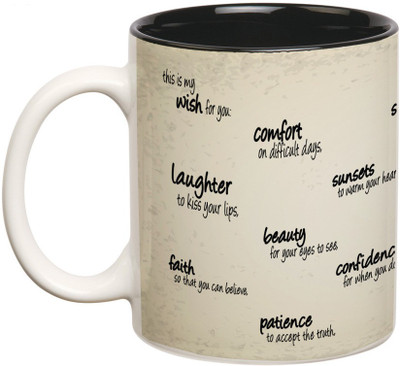

Prithish My Wish For you Double Color Ceramic Mug(330 ml), Multicolor