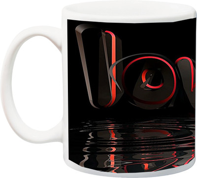 

ME&YOU Gift for Husband/Wife/Girlfriend/Boyfriend/Lover;"Beautiful Love black and red HD printed Ceramic Mug(325 ml), Multicolor