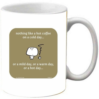 

Maison N Mode Hot Coffee Coffee Ceramic Mug(330 ml), Multicolor