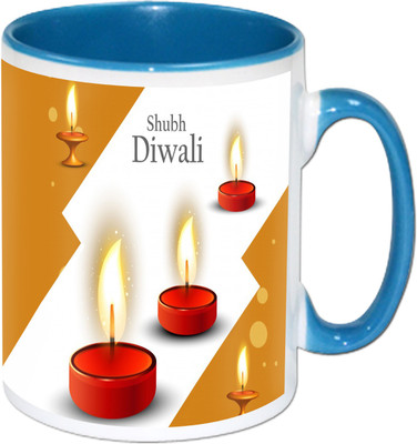 

Heyworlds happy diwali gifts 64 Ceramic Mug(325 ml), Multicolor