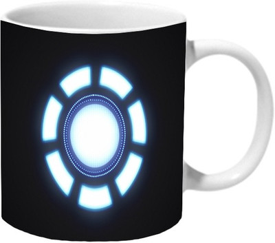 

Mooch Wale Iron Man Heart Arc Reactor Ceramic Mug(325 ml), Multicolor