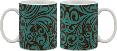 

Artifa Blue Swirls Porcelain, Ceramic Mug(350 ml), Multicolor
