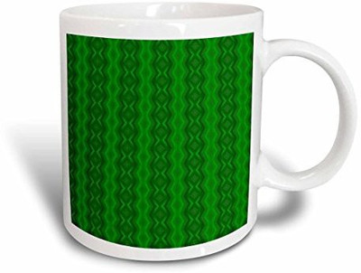 

3dRose Green Plasma Kente Geometric Abstract Pattern Textile Ceramic, 15 oz, White Ceramic Mug(60 ml), Multicolor