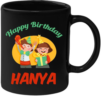 

HuppmeGift Happy Birthday Hanya Black (350 ml) Ceramic Mug(350 ml)