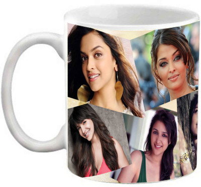 

EFW MIX BOLLYWOOD ACTRESS PRINTED Ceramic Mug(325 ml), White