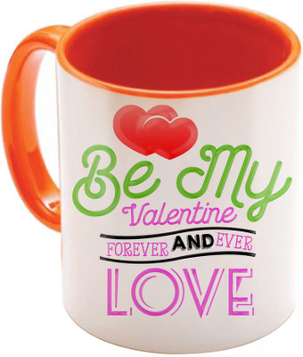 

SKY TRENDS Valentine Gift for Girlfriend Love Printed I Love U Forever Perfect for Her Him Wife Fiance Anniversary And Birthday STGD174 Ceramic Mug(325 ml), Orange