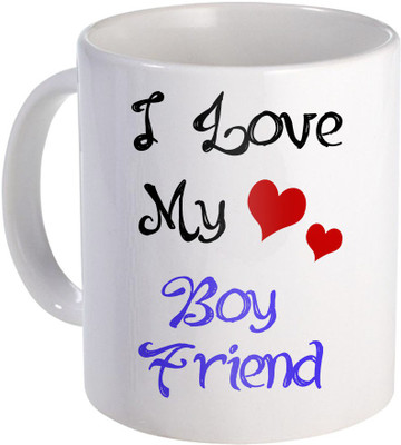 

SKY TRENDS I Love My Boyfriend A Wonderfuly Gift for Valentine Day Design (30) Ceramic Mug(320 ml), White