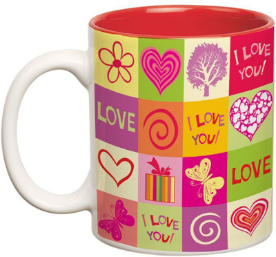 

Prithish Abstract Squares Love Double Color Ceramic Mug(330 ml)