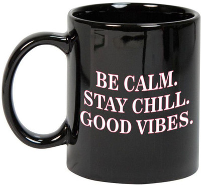 

Prithish Be Calm.Stay Chill. Good Vibes. Black Ceramic Mug(330 ml), Multicolor