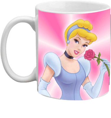 

Raj Laxmi Cinderella pink color White Ceramic Mug(350 ml)