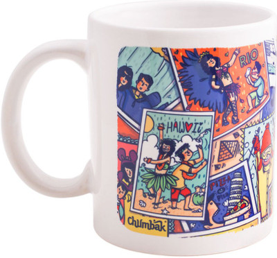 

Chumbak MG216 Ceramic Mug(300 ml, Pack of 154), Multicolor