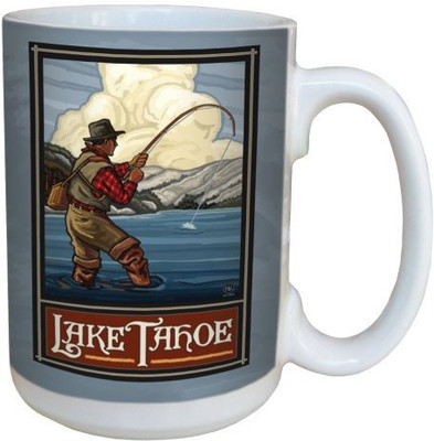 

Tree-Free Greetings Greetings 79386 Lake Tahoe Fisherman by Paul A. Lanquist Ceramic with Full-Sized Handle, 15-Ounce, Multicolored Ceramic Mug(60 ml), Multicolor