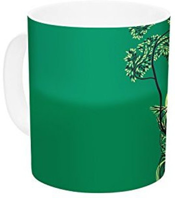 

Kess InHouse InHouse Tobe Fonseca Nectar Green Deer Ceramic Coffee, 11 oz, Multicolor Ceramic Mug(60 ml)