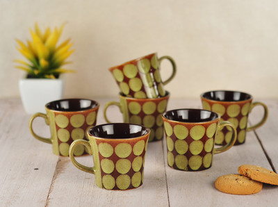 

Buono Casa SWCM613 Porcelain(Green, Pack of 6)