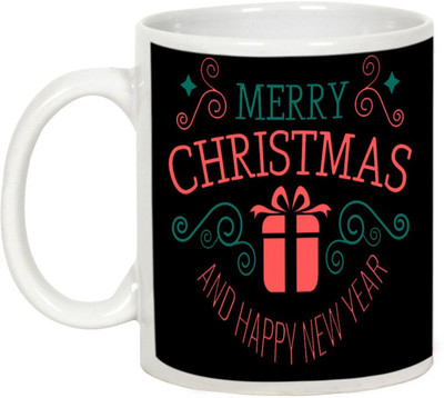 

AllUPrints Christmas Treat Ceramic Mug(325 ml), White