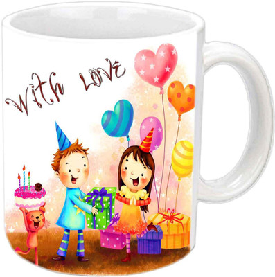 

Raj Laxmi With love white mug Ceramic Mug(350 ml)