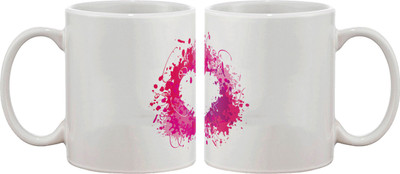 

Artifa Splash Pink Heart Porcelain, Ceramic Mug(350 ml), Multicolor
