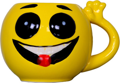 

Purpledip Large Coffee Ceramic Mug(350 ml), Yellow