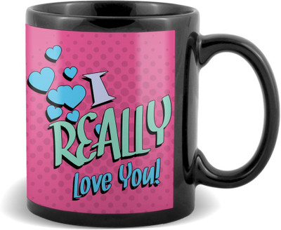

SKY TRENDS I Really Love You Black Coffee Valetine's Ceramic Mug(320 ml)