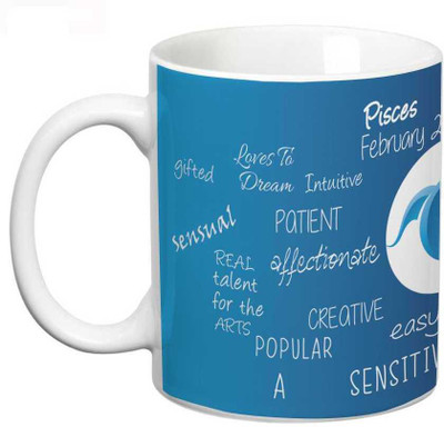 

Prithish Pisces Ceramic Mug(330 ml), Multicolor