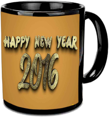 

Raj Laxmi Black mug new eve Ceramic Mug(350 ml)