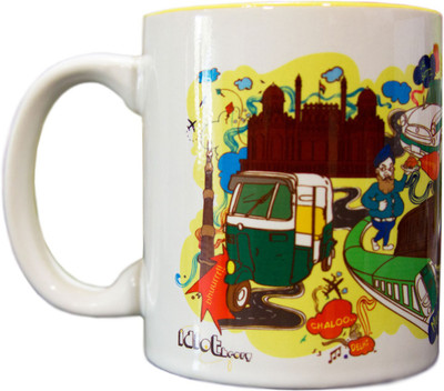 

Idiot Theory Dilli Dilwalon Ki Ceramic Mug(350 ml), Yellow