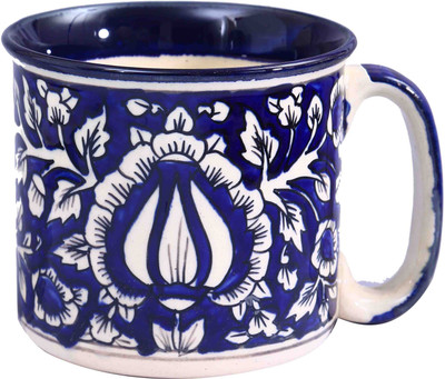 

caffeine Bluehal Ceramic Mug(550 ml), Blue;white