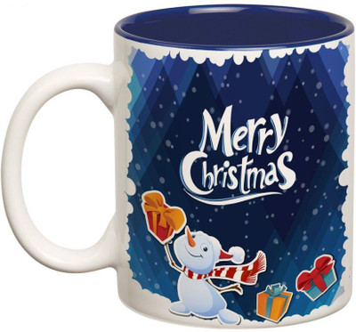 

Prithish Merry Christmas Design 2 Double Color Ceramic Mug(330 ml), Multicolor