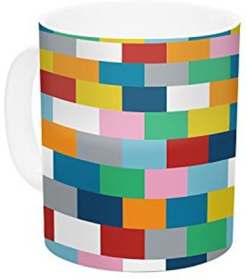

Kess InHouse InHouse Project M Bricks Ceramic Coffee, 11 oz, Multicolor Ceramic Mug(60 ml)