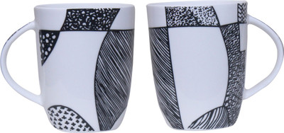 

Pearl Mug-B2 Bone China Mug(275 ml, Pack of 2), Multicolor
