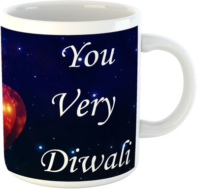 

Deeher Gifts Happy Diwali Design28 Ceramic Mug(330 ml), Multicolor