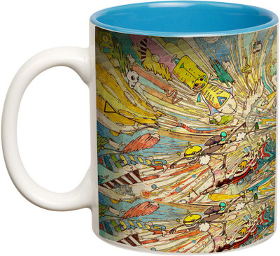 

Prithish Pschedelic Collection 4 Ceramic Mug(330 ml), Multicolor
