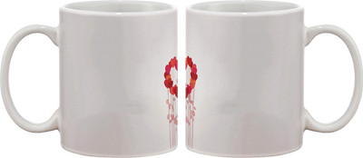 

Artifa Flowers Heart Porcelain, Ceramic Mug(350 ml), Multicolor