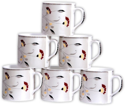 

Pearl Tea & Coffee-Leaves Bone China(Multicolor, Pack of 6)