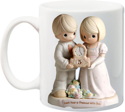 

ME&YOU 5th anniversary each hour Gift for Husband/Wife/Mom/Dad/Couples/Lover, printed Ceramic Mug(325 ml), Multicolor