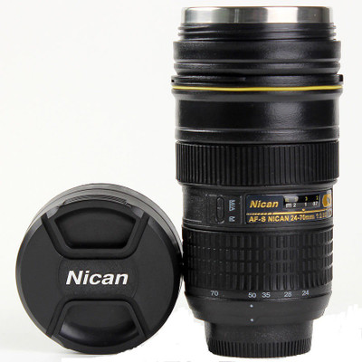 

Gadget Paradise Nicon Zoom Lens shaped Tea Coffee Innovative Gifting Stainless Steel Mug(320 ml), Black