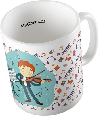 

MiiCreations Printed Music Ceramic Mug(325 ml), Multicolor