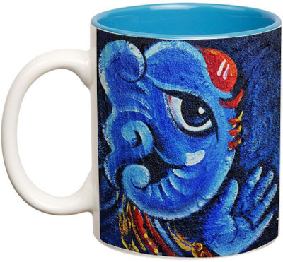 

Prithish Ganpati Bappa Design4 Double Color Ceramic Mug(350 ml), Multicolor