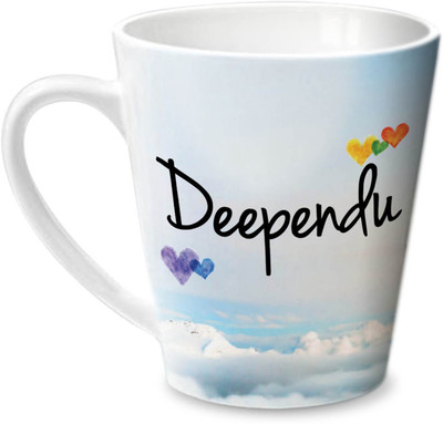 

Hot Muggs Simply Love You Deependu Conical Ceramic Mug(350 ml)