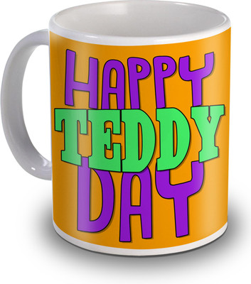 

SKY TRENDS Happy Teddy Day Gifts For Teddy Valentine's Ceramic Mug(350 ml), White