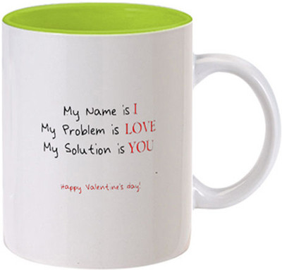 

Allthingscustomized Happy Valetine Day Ceramic Mug, Green