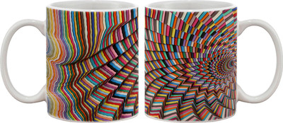

Artifa Colors Spiral Porcelain, Ceramic Mug(350 ml), Multicolor