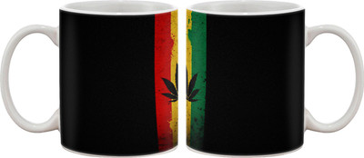 

Artifa Leaf Design Porcelain, Ceramic Mug(350 ml), Multicolor