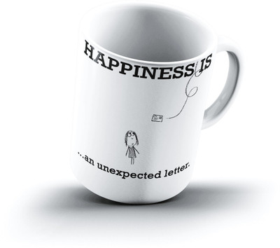 

Ucard Happiness Is2125 Bone China, Ceramic, Porcelain Mug(325 ml), Multicolor