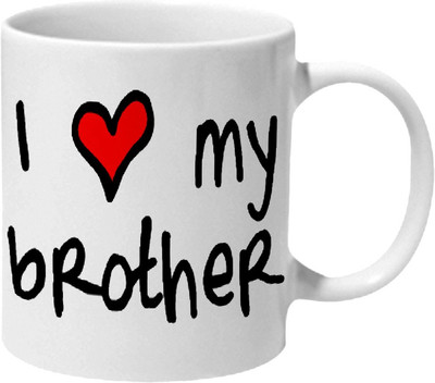 

Mooch Wale I Love My Brother Ceramic Mug(325 ml), Multicolor