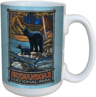 

Tree-Free Greetings Greetings lm43334 Scenic Shenandoah National Park Bear and Cub by Paul A. Lanquist Ceramic, 15-Ounce, Multicolored Ceramic Mug(60 ml), Multicolor