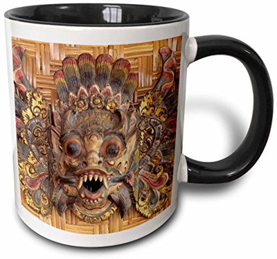 

3dRose Indonesia, Bali, Ubud, Barong Mask, Souvenir-As11 Jme0098 John and Lisa Merrill Two Tone Black, 11 oz, Black/White Ceramic Mug(60 ml), Multicolor