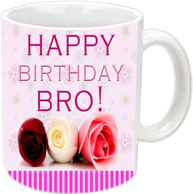 

Raj Laxmi 3 roses white Ceramic Mug(350 ml)