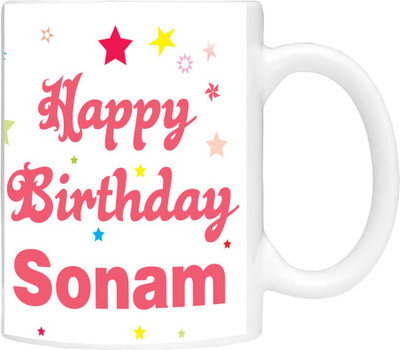 

Simbright sonam birthday Ceramic Mug(350 ml), White